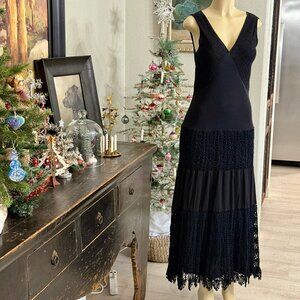 V Cristina Summer Cotton Maxi Sleeveless Deep V&Back Neckline Cotton Crochet